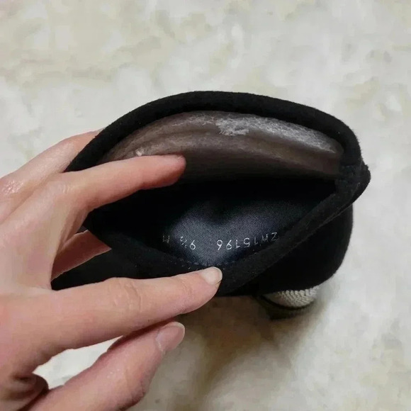 Stuart Weitzman Black Suede Leather Sock Boots Rhinestone Heel Diamond Size 9.5 - Picture 7 of 10